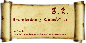 Brandenburg Karméla névjegykártya